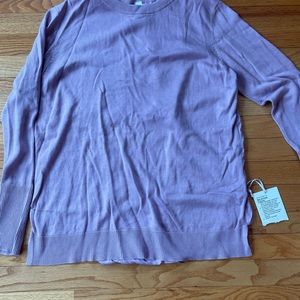 Lululemon Sweater - open satin in back. Size 10. NWT